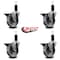 Service Caster 4'' Semi Steel Swivel 1-1/4'' Expanding Stem Caster Set with Brake, 4PK SCC-EX20S414-SSS-PLB-114-4 - alternate 4